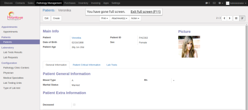 Pateint Details Screenshot3 | Pathology Lab Management ERP Solutions -HvantageTechnologies.com
