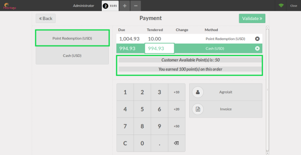 POS Transaction Screenshot6 | POS Loyalty Management ERP Solutions -HvantageTechnologies.com