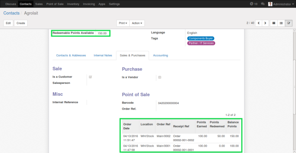 Customer Wise Point Tracking Screenshot7 | POS Loyalty Management ERP Solutions -HvantageTechnologies.com