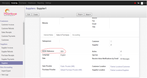 Mapping Settings Screenshot1 | XERO Accounting Integration Solutions | HvantageTechnologies.com