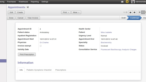 ERP Software for Healthcare Appointment 