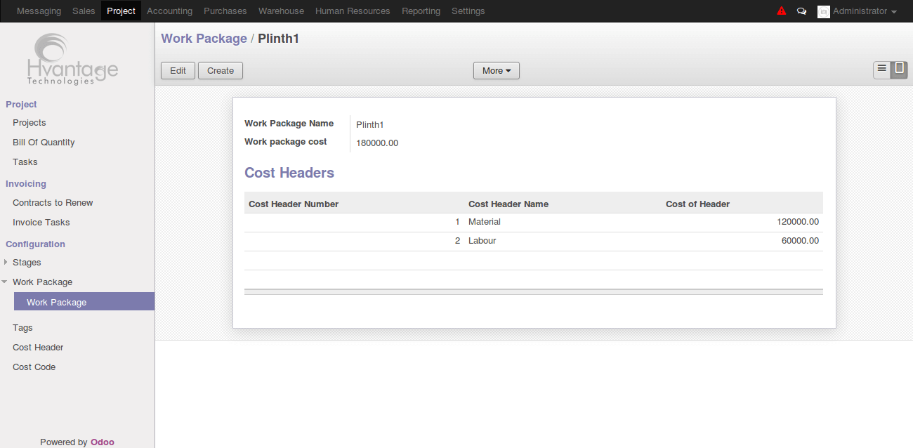 Construction Work Package Screenshot5 | Construction Management - HvantageTechnologies.com