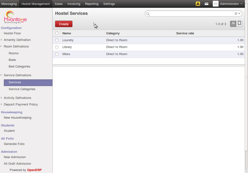 Extra Facilities Screenshot7 | Hostal Management ERP Solutions - HvantageTechnologies.com