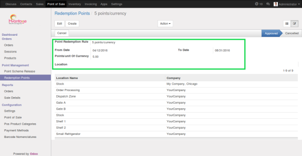 Redemption Points Screenshot3 | POS Loyalty Management ERP Solutions -HvantageTechnologies.com