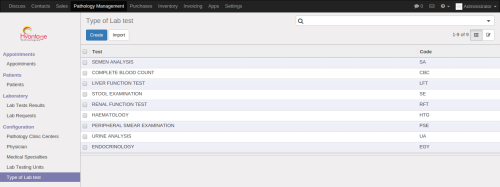 Pre-Configured Lab Test Screenshot1 | Pathology Lab Management ERP Solutions -HvantageTechnologies.com