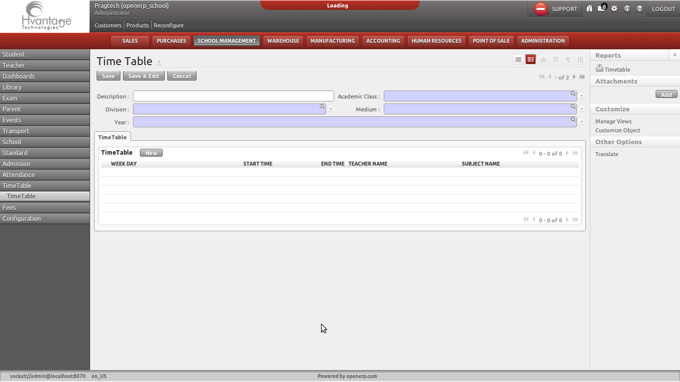 Time Table Screenshot7 | School Management ERP Solutions | HvantageTechnologies.com