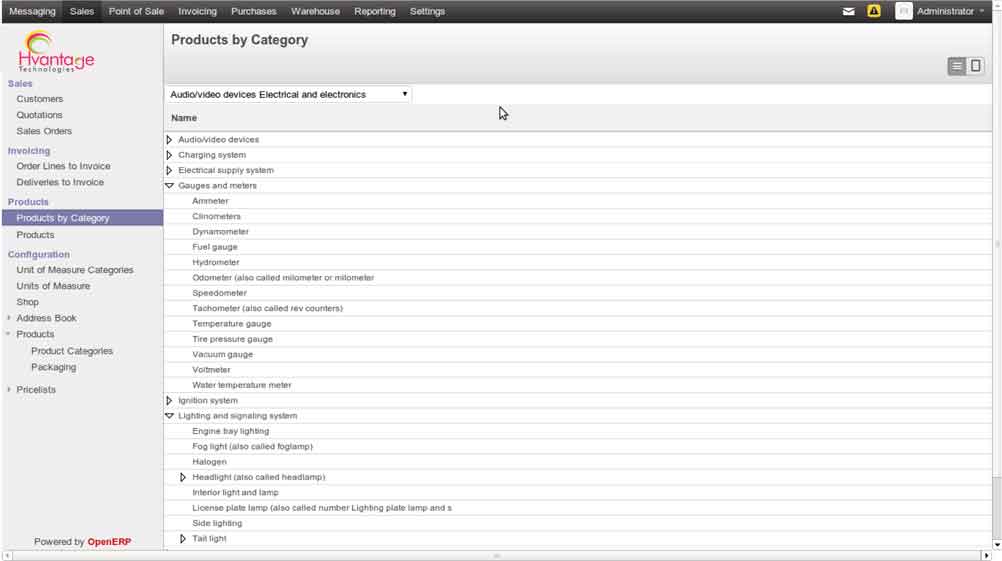 Categories2 Screenshot2 | Automobile Spare Parts Management ERP Solutions - HvantageTechnologies.com