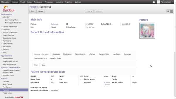 Patient Information Screenshot1 | Veterinary Medical Management ERP Solutons - HvantageTechnologies.com
